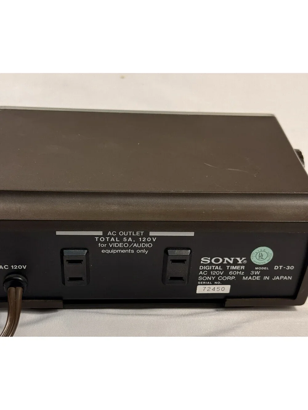 Vtg  Sony DT-30 Digital Timer Flip  Clock/ Japan Tested stereo timer Lit Display